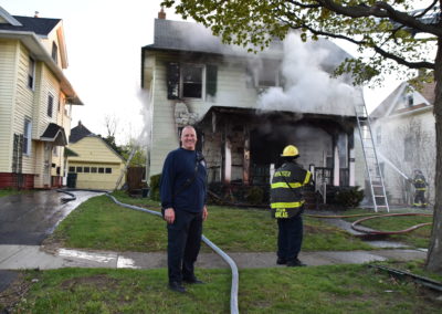 Brian Anten at his last fire on Knickerbocker Ave. on the line.